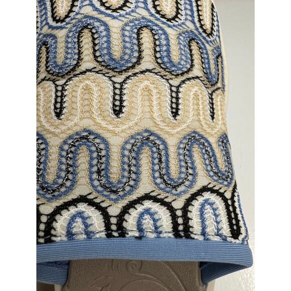 Bzees Smile II Slip-On Sandals Women’s 7.5M Wavy Blue/Beige Knit Comfort Shoes - Picture 5 of 10